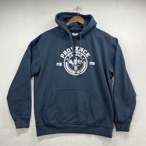 Provence France Hoodie Men L Navy Safon Pullover Fleece Casual Streetwear